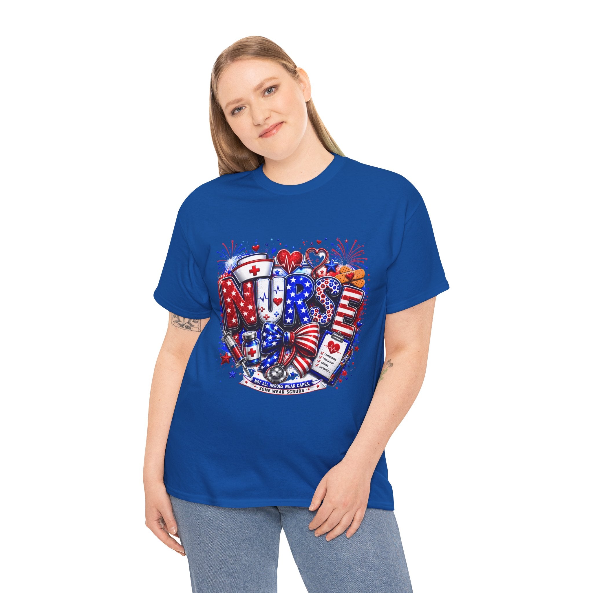 Nurse Heart Graphic Tee – Patriotic RN Appreciation T‑Shirt