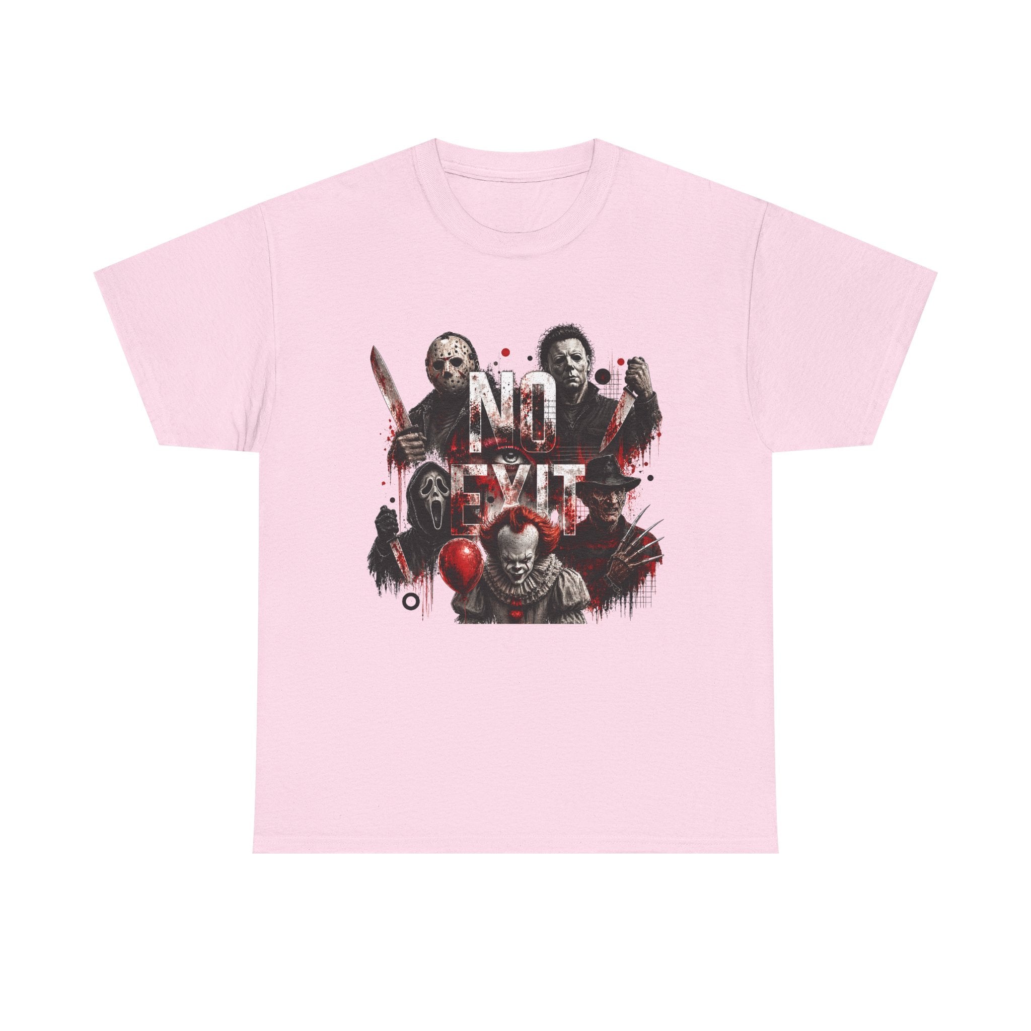 Horror Icons "No Exit" Graphic Tee — Retro Slasher Movie T-Shirt