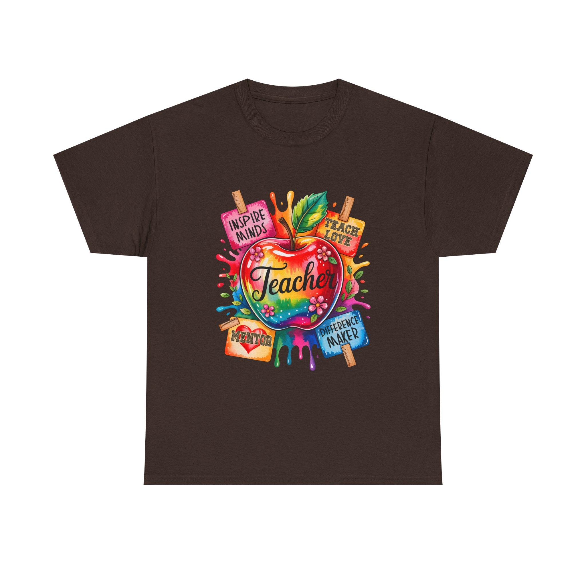 Colorful Apple Teacher T‑Shirt – Inspire Minds | Back to School Gift