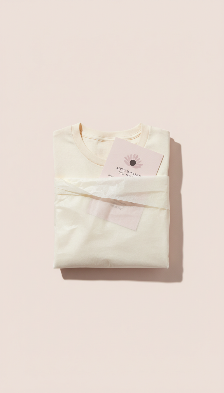 Soft Cream Tee Gift Set With Affirmation