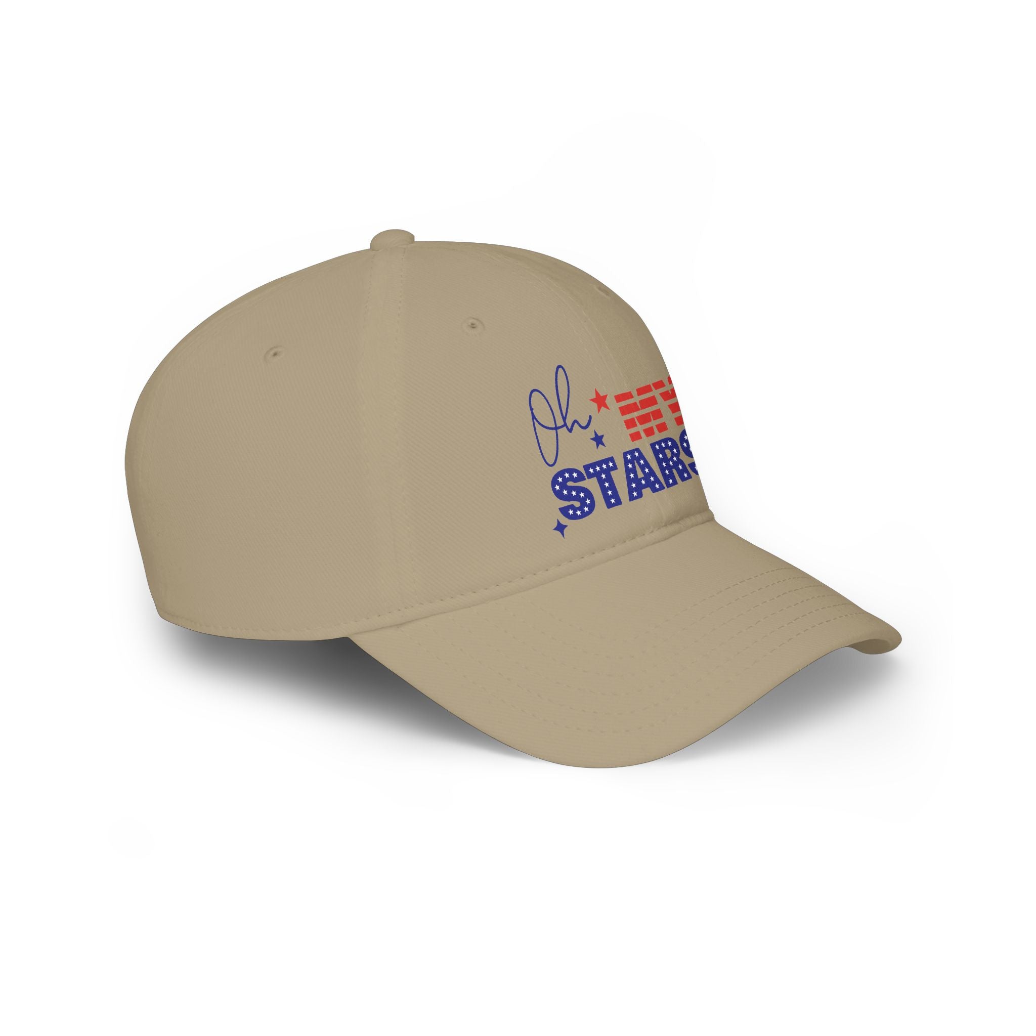 Oh Stars Red Baseball Cap — Retro Sparkle Logo Dad Hat