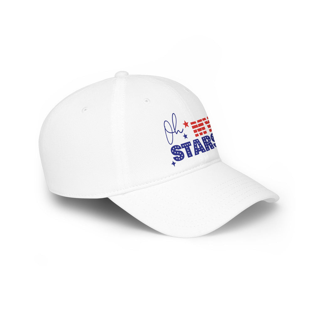 Oh Stars Red Baseball Cap — Retro Sparkle Logo Dad Hat