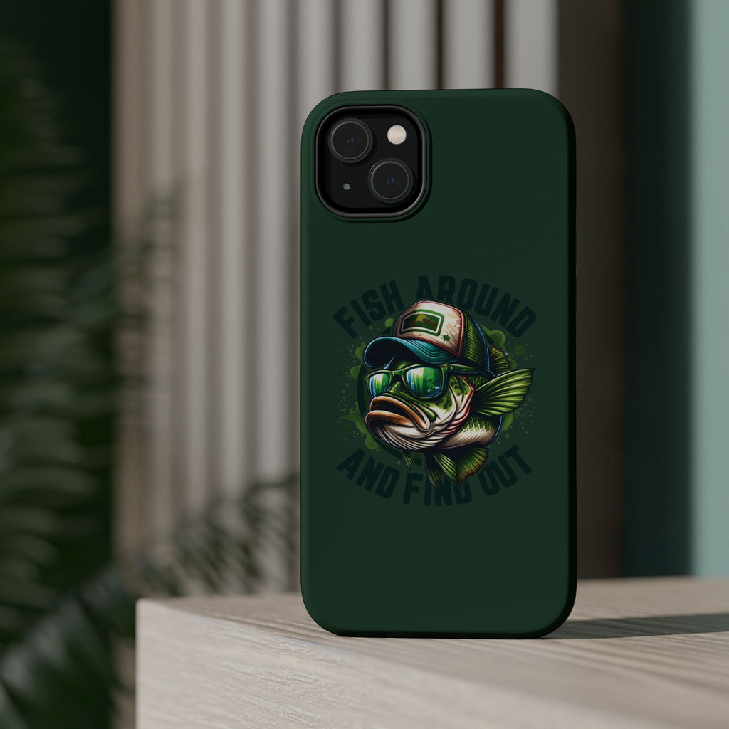 Fishing Phone Case — "Fish Around and Find Out" Magnetic Impact-Resistant Cover