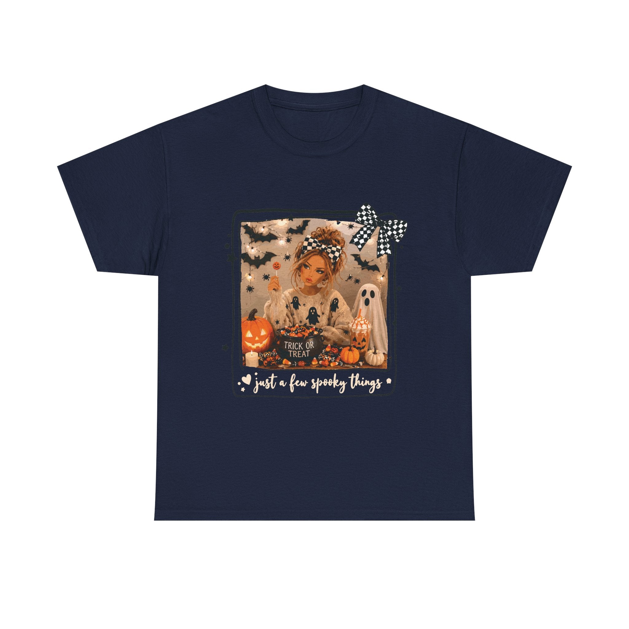Halloween Graphic Tee — "Just a Few Spooky Things" Pumpkin & Ghost Design