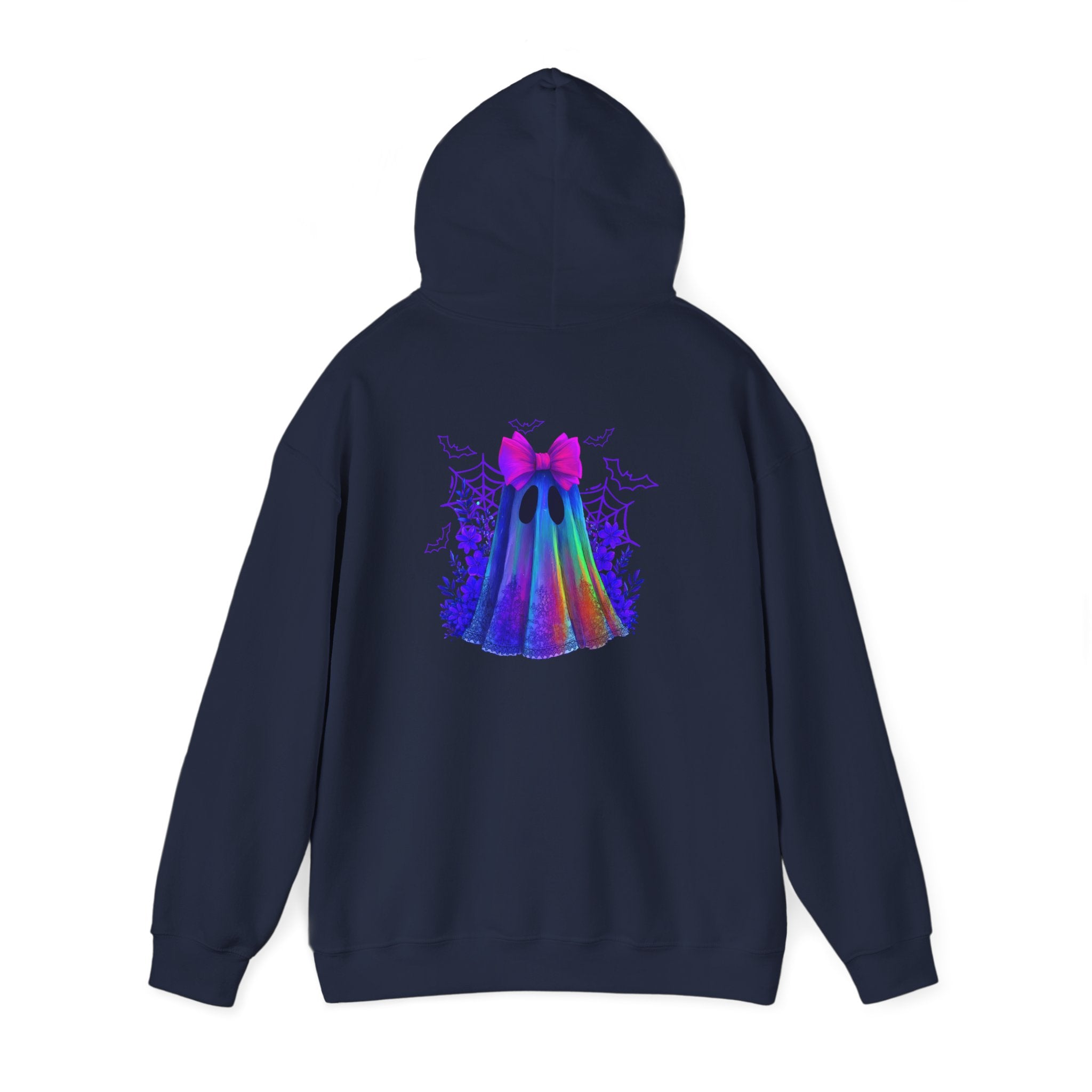 Colorful Ghost Hoodie with Bow — Cute Rainbow Halloween Pullover
