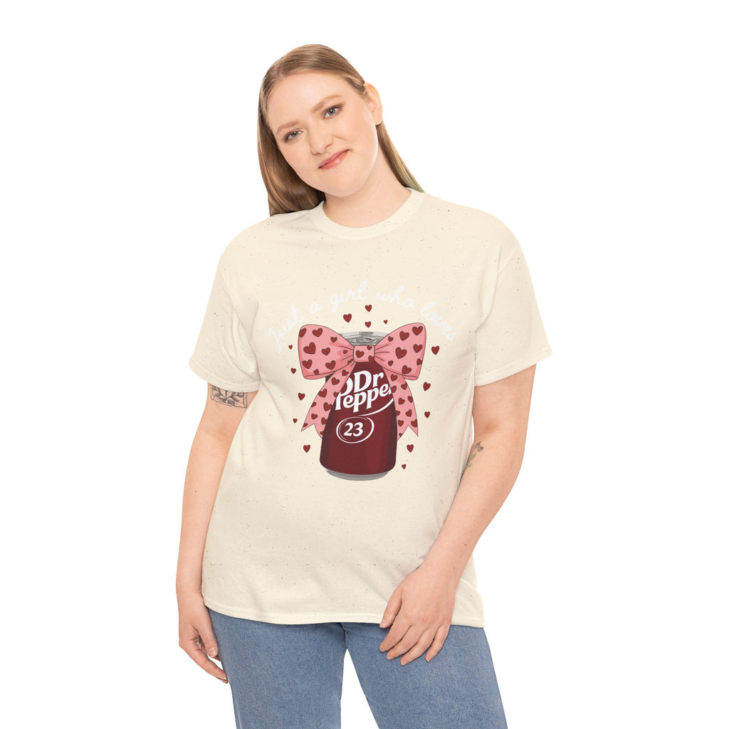 Dr Pepper 23 Tee — "Just a Girl Who Loves" Cute Soda Bow T-Shirt
