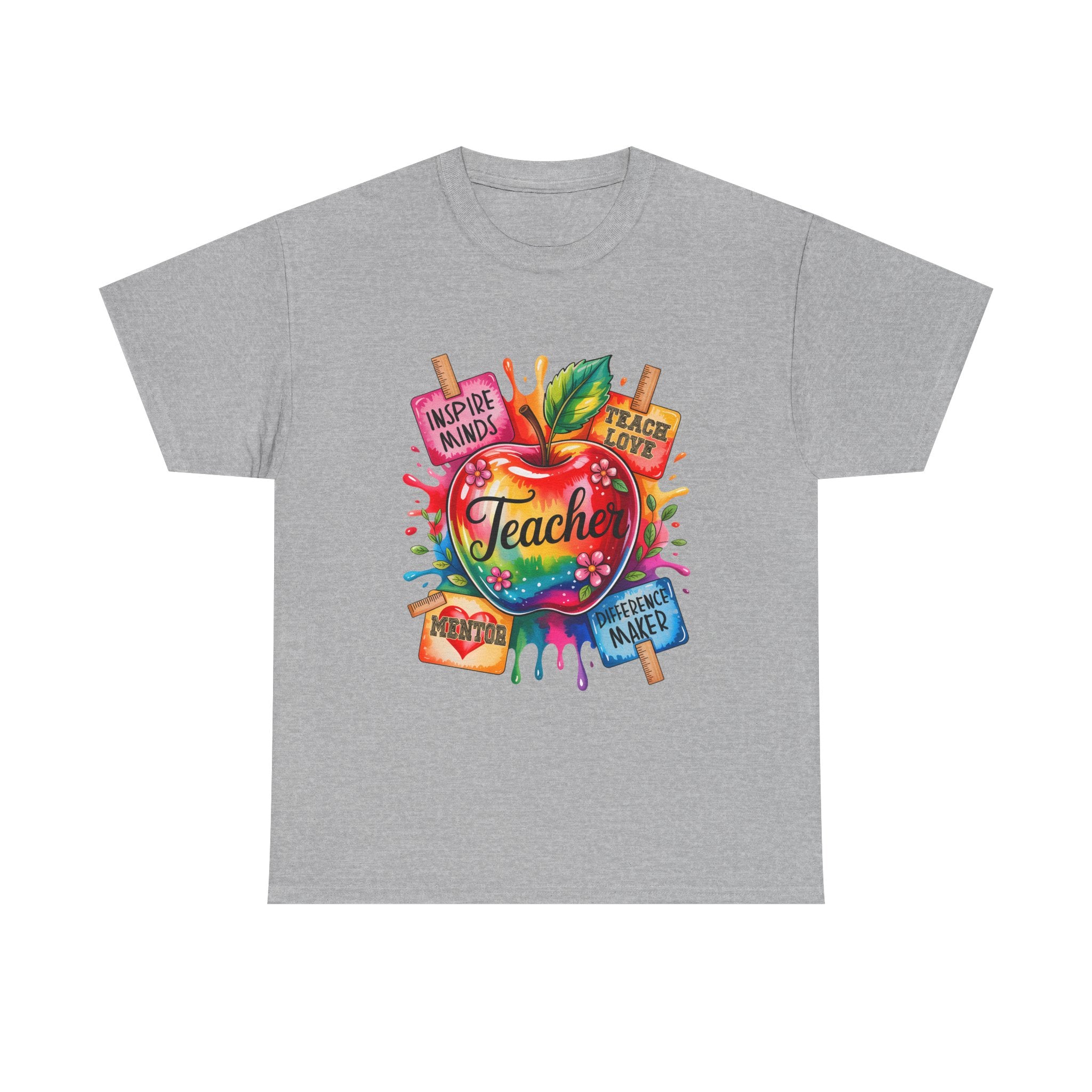 Colorful Apple Teacher T‑Shirt – Inspire Minds | Back to School Gift