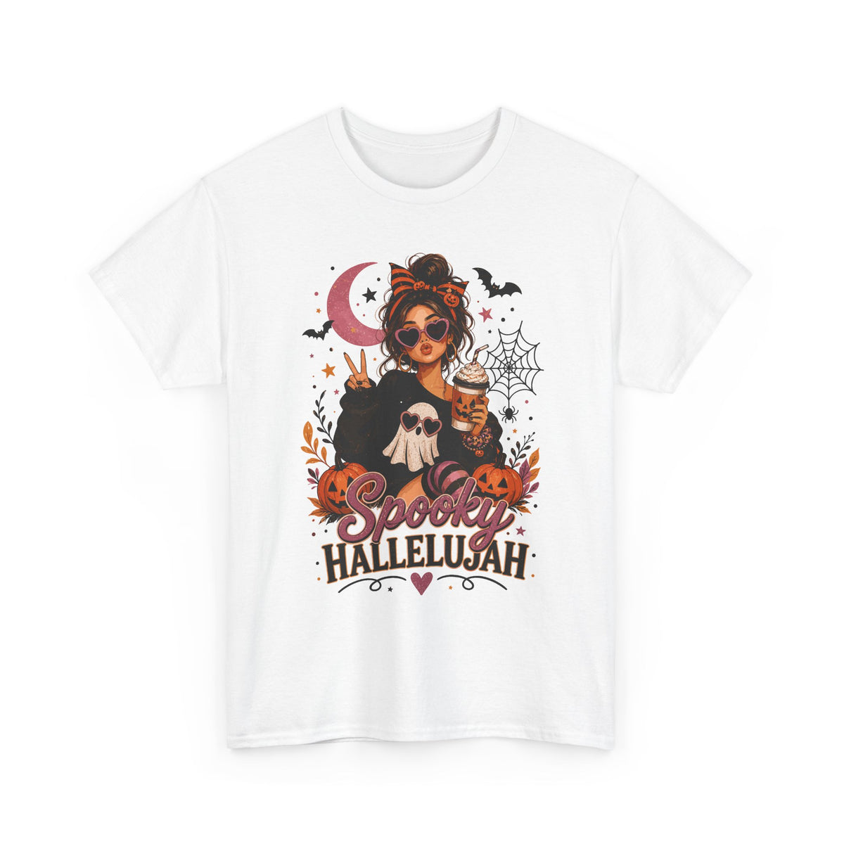 Spooky Hallelujah Halloween Tee — Witchy Pumpkin Graphic T-Shirt