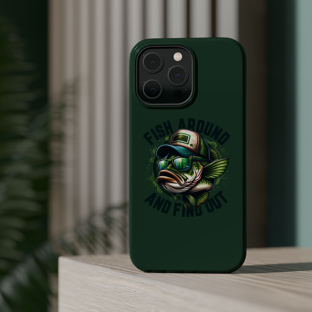 Fishing Phone Case — "Fish Around and Find Out" Magnetic Impact-Resistant Cover