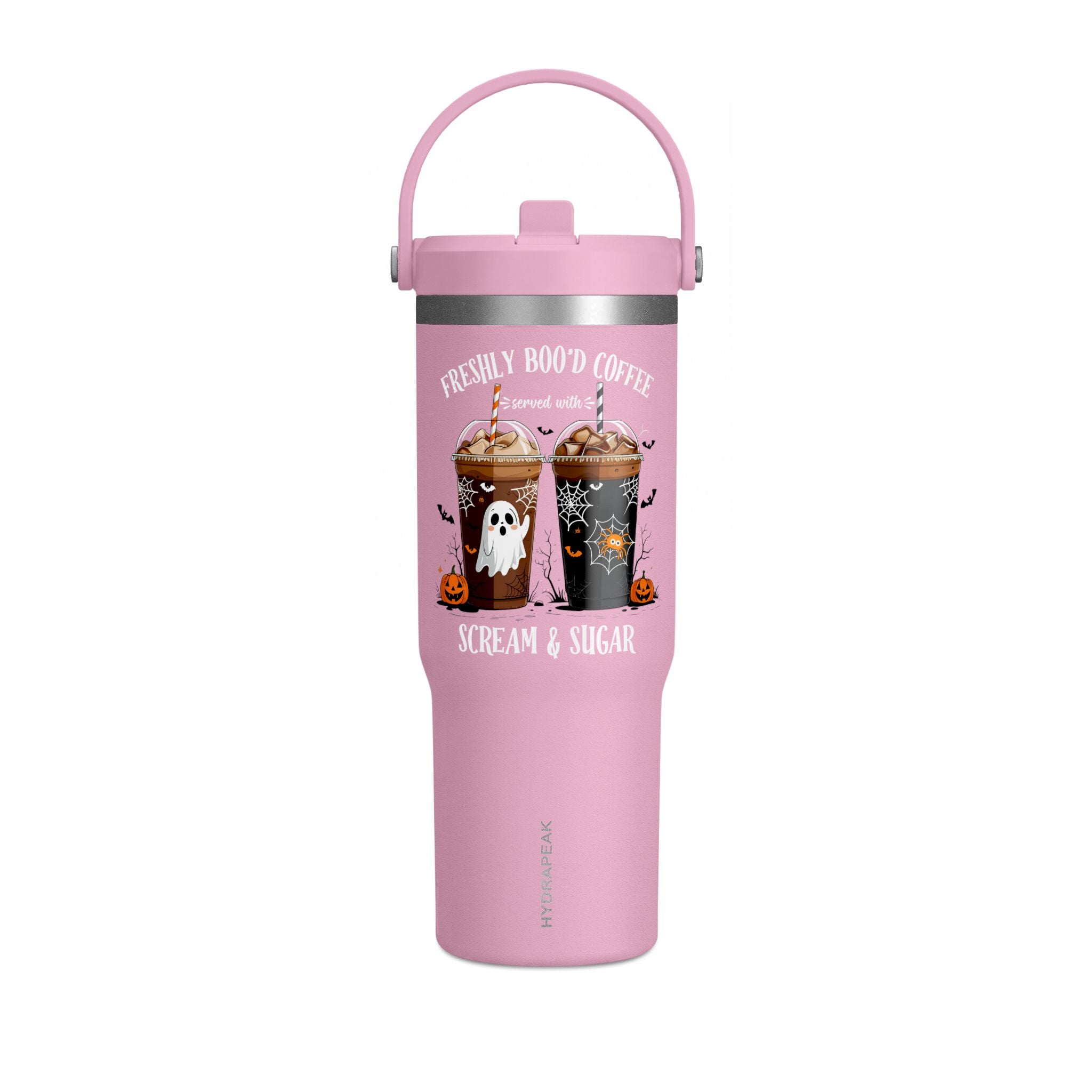 Halloween Coffee Tumbler — “Freshly Boo’d Coffee” 32oz Insulated Travel Cup