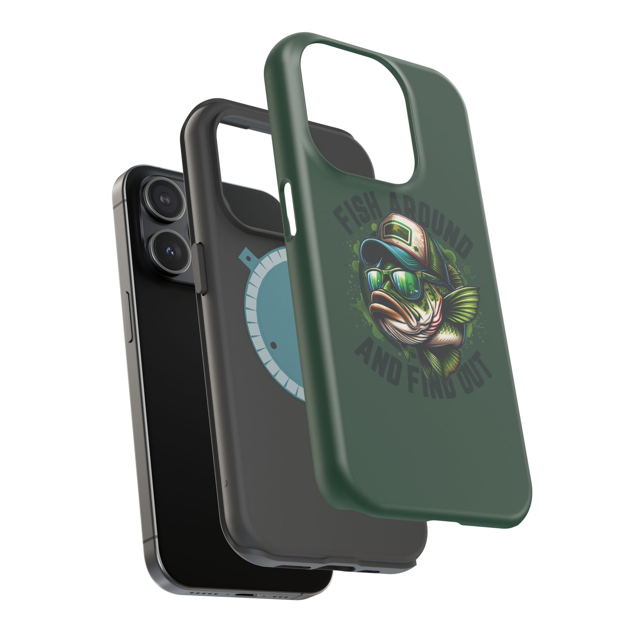 Fishing Phone Case — "Fish Around and Find Out" Magnetic Impact-Resistant Cover