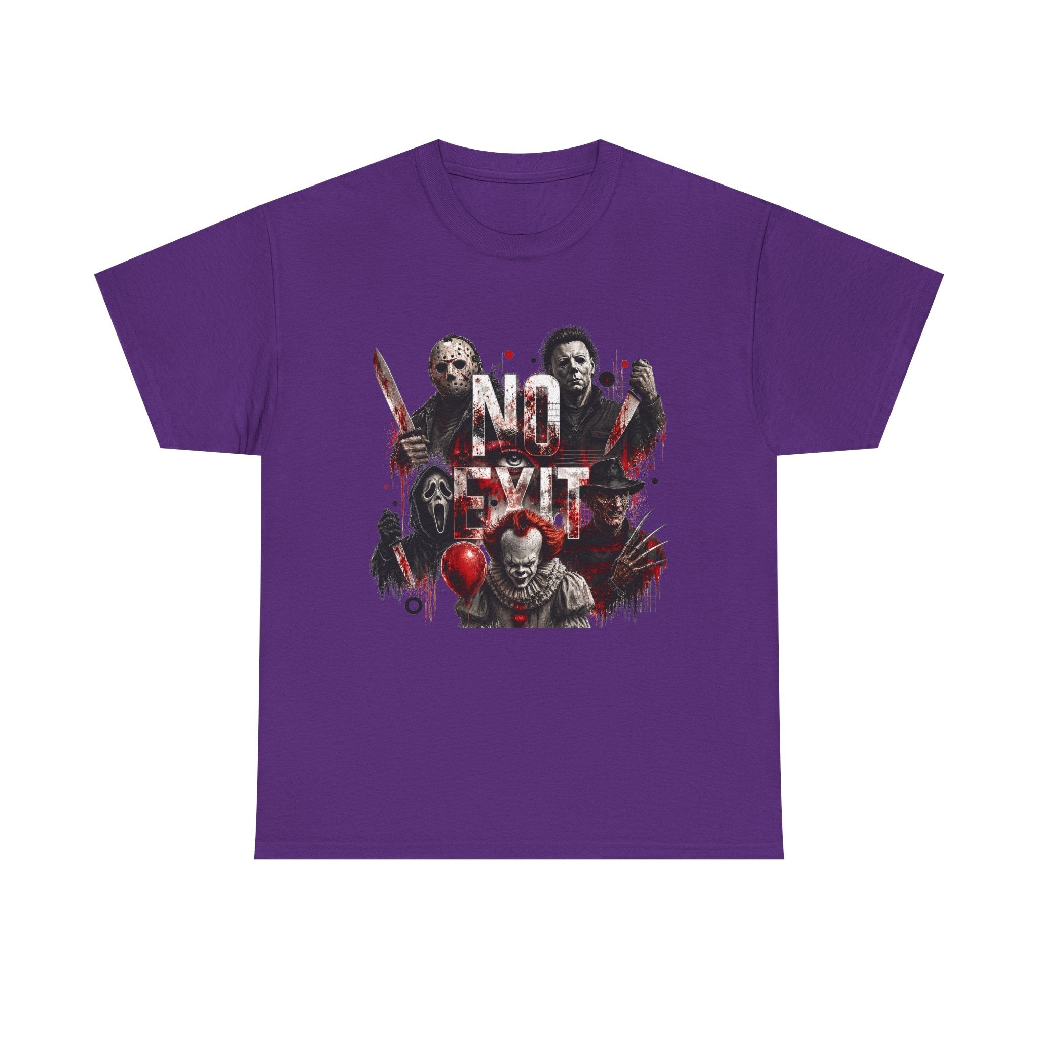 Horror Icons "No Exit" Graphic Tee — Retro Slasher Movie T-Shirt
