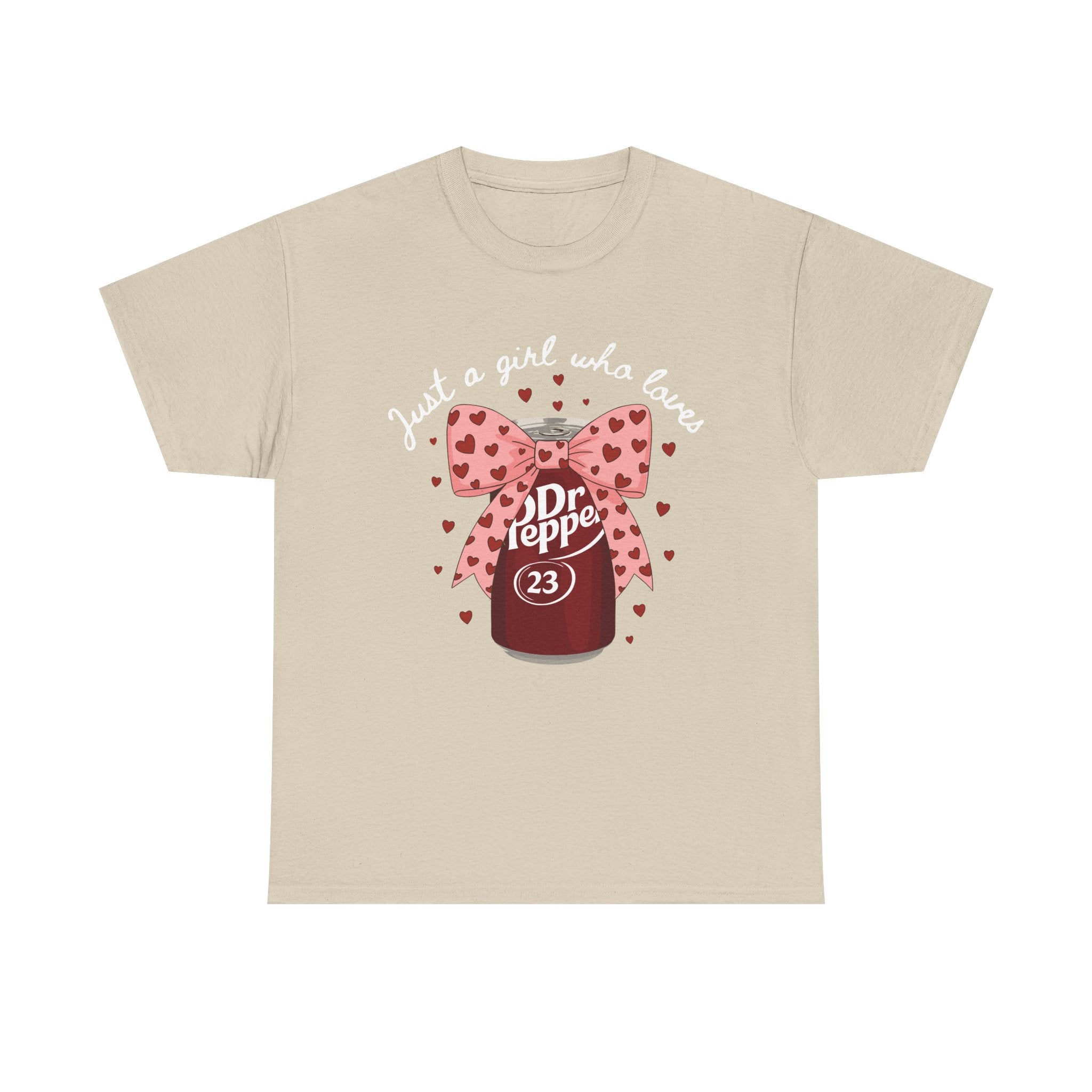Dr Pepper 23 Tee — "Just a Girl Who Loves" Cute Soda Bow T-Shirt
